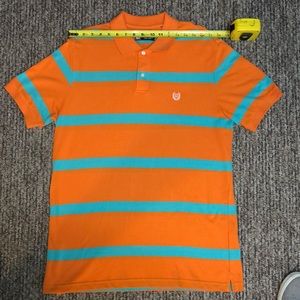 Chaps orange and green striped polo shirt no tag